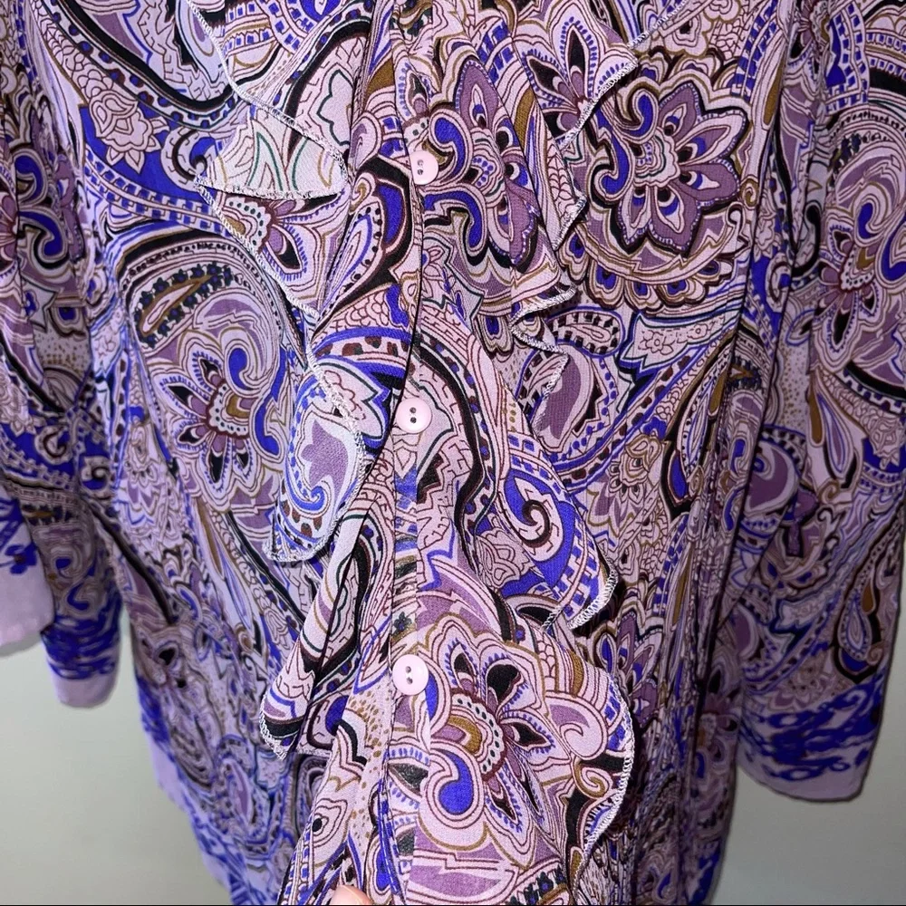 Avenue women’s sz 22/24 sheer purple floral blouse - Picture 4 of 7